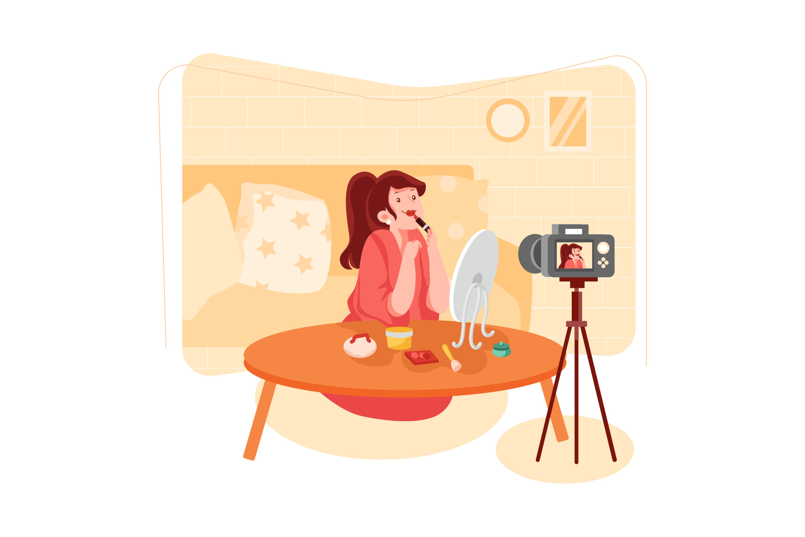 An influencer teaching audience